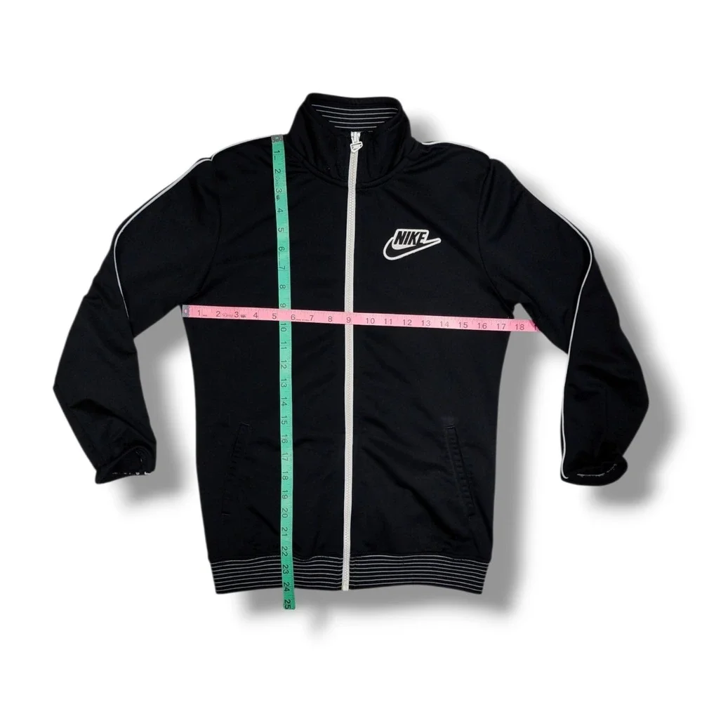 Vintage‎ Nike Zip Up Collared Warm Up Track Jacket Black Size Youth Small